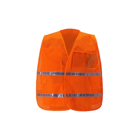 2W International Mesh Contrast Incident Command Vest, Regular, Orange ICM103 RG